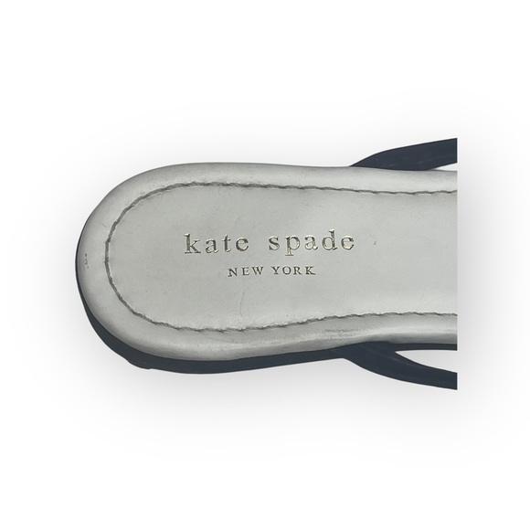 Kate Spade KSNY Thong Button + Bow Flat Leather Sandals Red White Blue 8M - Picture 11 of 16